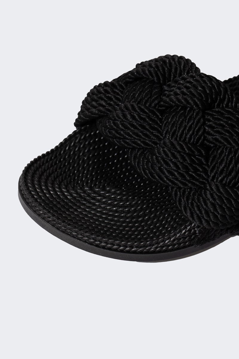 DeFacto Black Woman Woman High Sole Single Strap Slippers Casual - Image 5